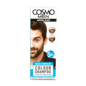 Cosmo Men Beard & Moustache Colour Shampoo Natural Black 1 pkt
