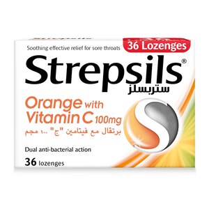 Strepsils Orange With Vitamin C 36 pcs