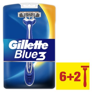 Gillette Blue3 Men’s Disposable Razors 6 pcs + 2