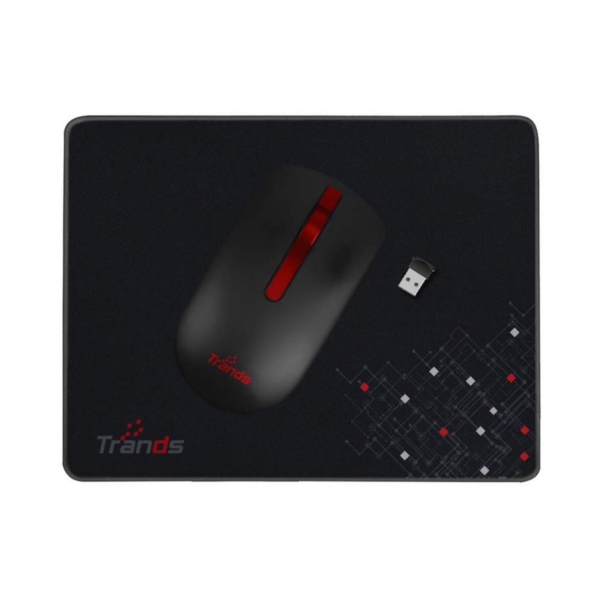 Trands Wireless Optical Mouse with Nano Receiver and Mouse Pad Combo MR127