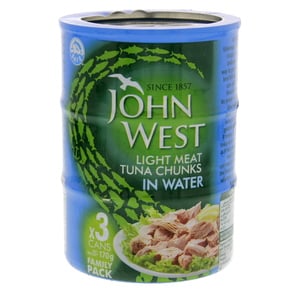 John West Light Meat Tuna Chunks In Water 3 x 170 g