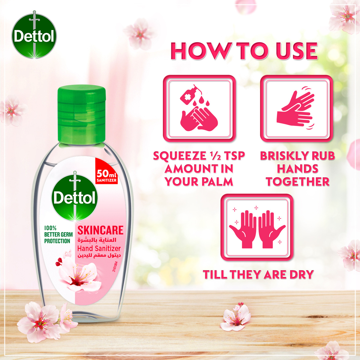 Dettol Skincare Hand Sanitizer 50 ml