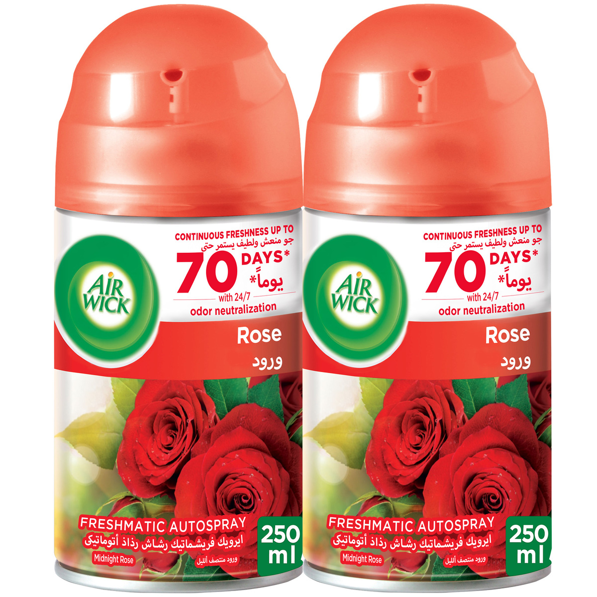 Airwick Auto Air Freshener Refill Midnight Rose Value Pack 2 x 250 ml