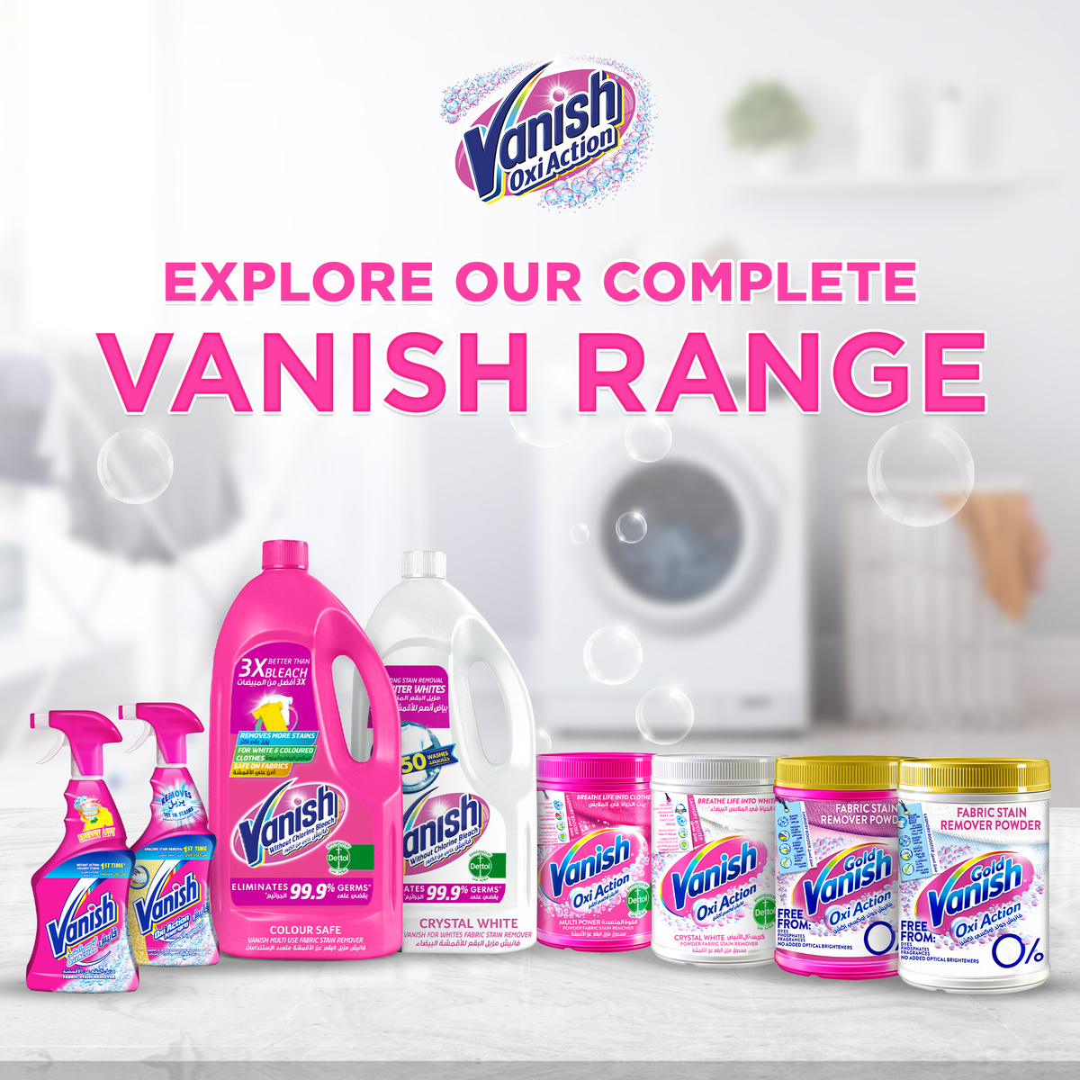 Vanish Fabric Stain Remover Colour Safe Pink 1 Litre