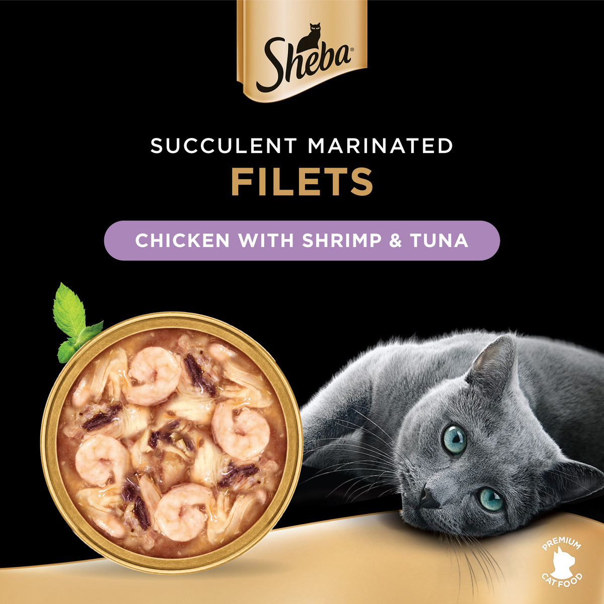 Sheba Fillets Chicken With Shrimp And Tuna Cat Food 16 x 60 g