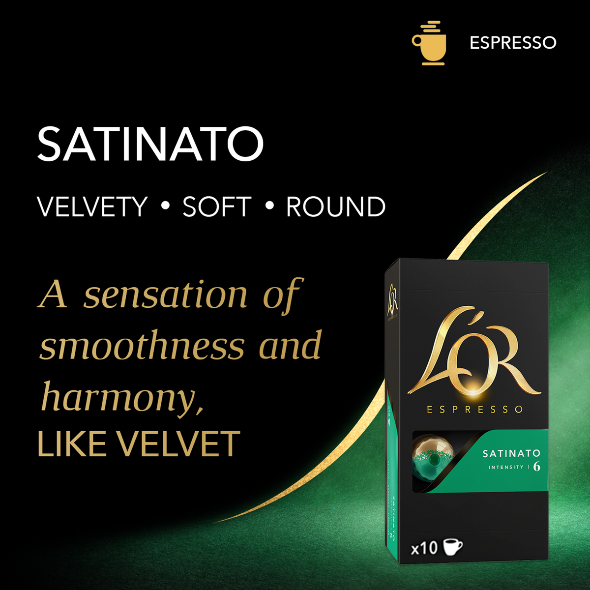 L'Or Espresso Satinato Intensity 6 Aluminium Coffee Capsules 10 pcs