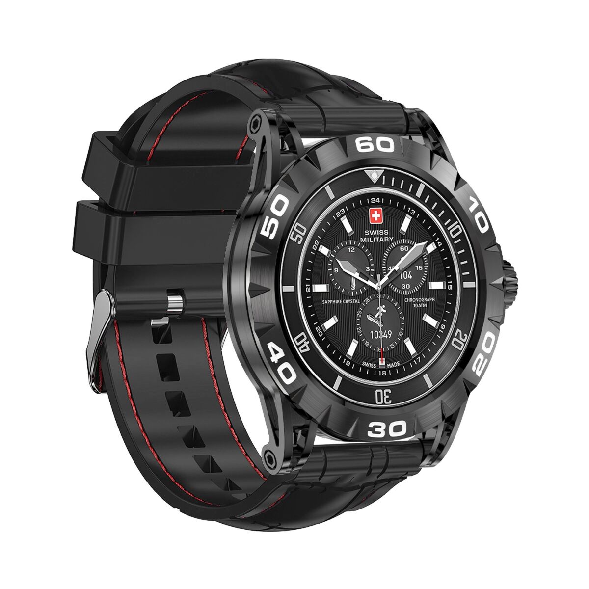 Swiss Military Dom2 Smart Watch Blackface with Black Silicon Strap