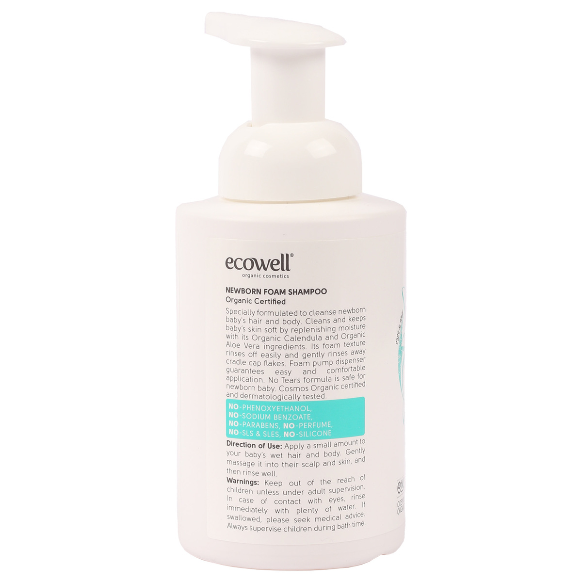 Ecowell Organic Newborn Foam Shampoo 300 ml