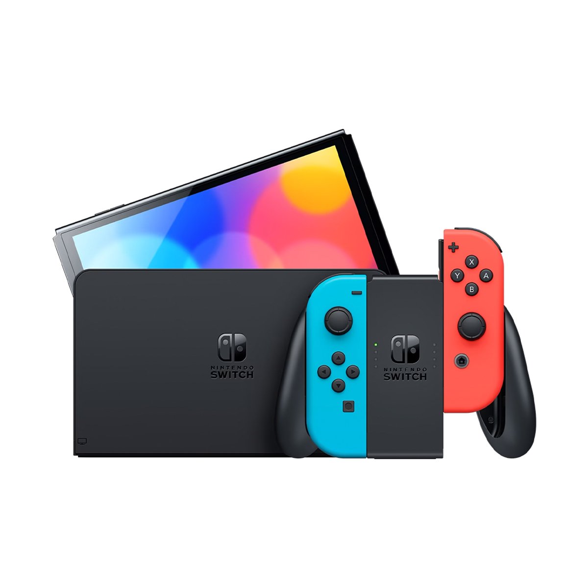 Nintendo Switch OLED Model -Neon Blue/Neon Red + 3 Games Pack. Deadly premonition + the princess Guide + demonex.