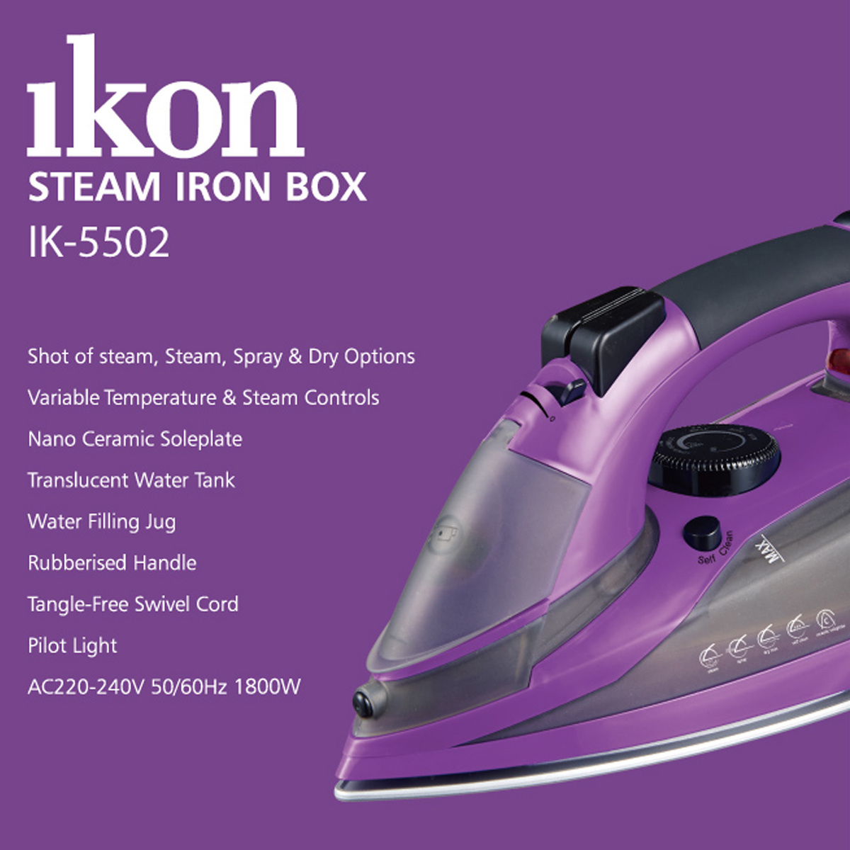 Ikon Steam Iron IK-5502 1800W