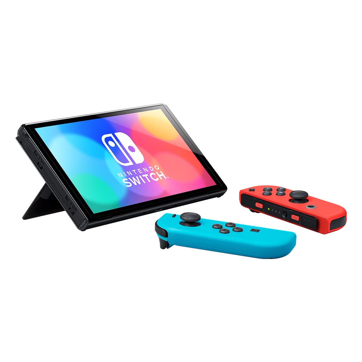 Nintendo Switch OLED Model -Neon Blue/Neon Red + 3 Games Pack. Deadly premonition + the princess Guide + demonex.