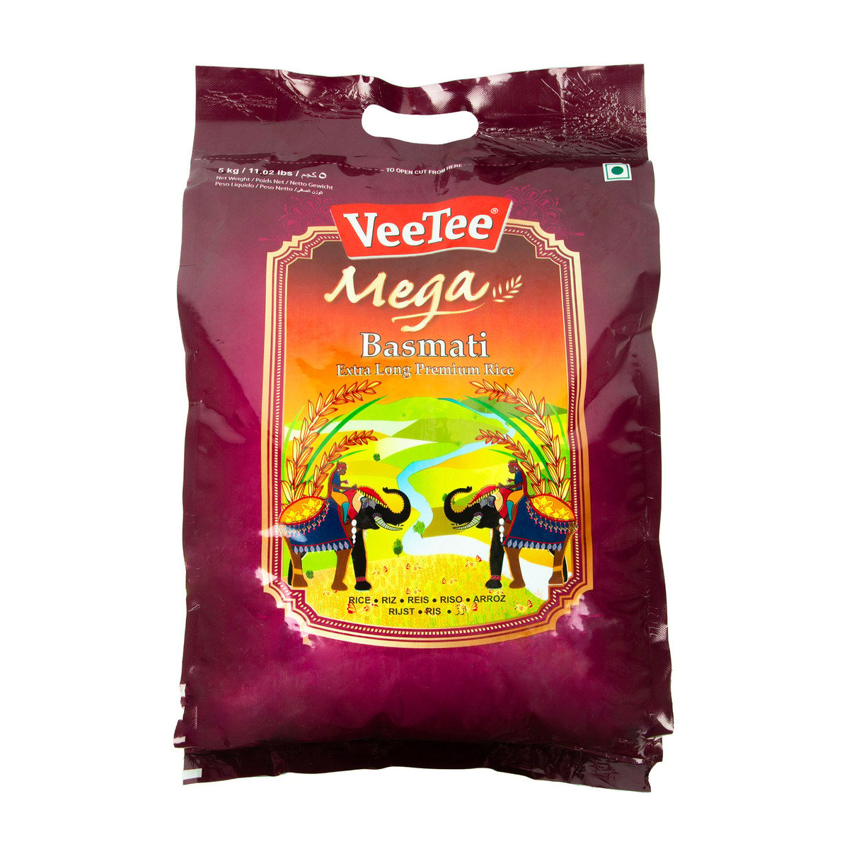Vee Tee Mega Extra Long Premium Basmati Rice 5 kg