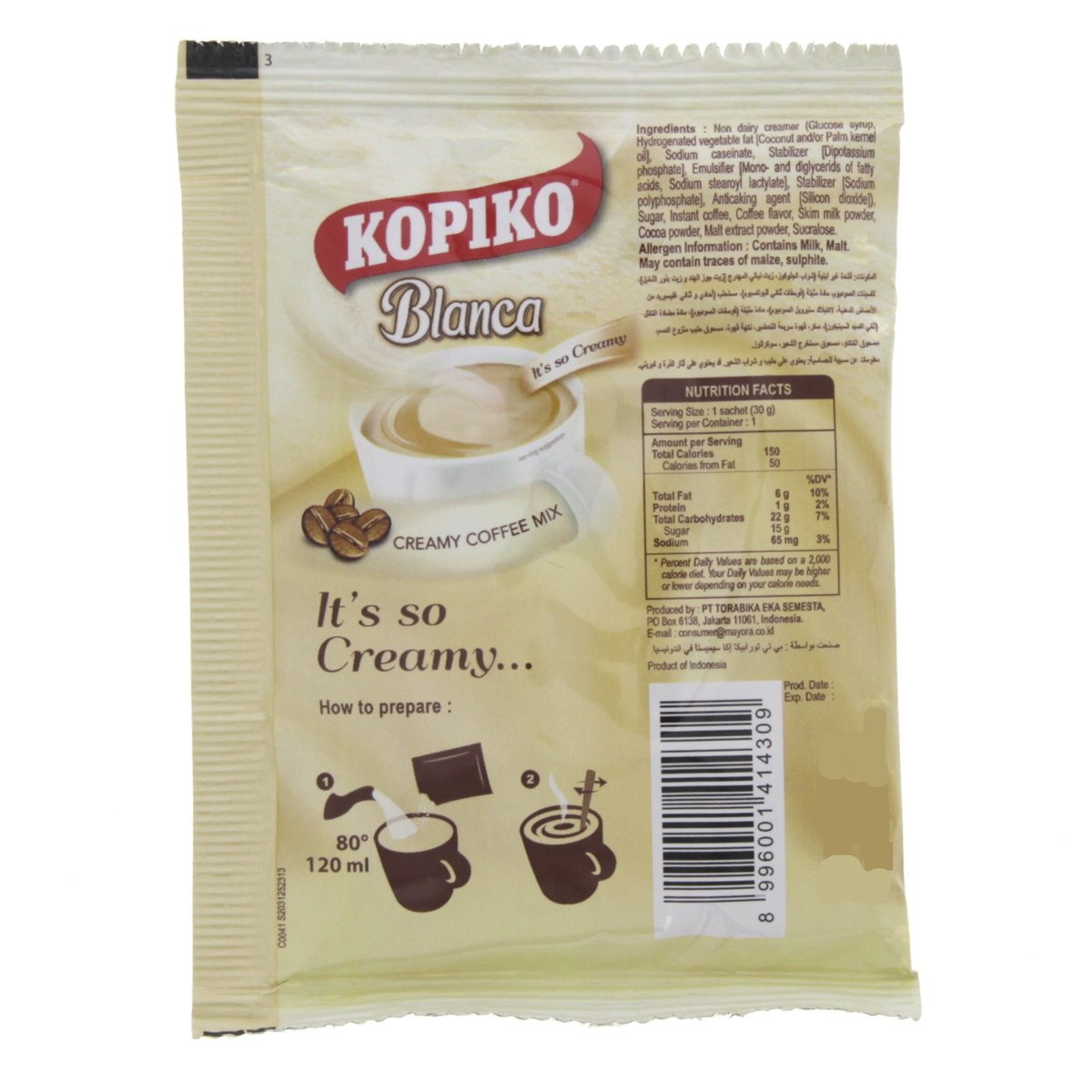 Kopiko Blanca Creamy Coffee Mix 30 g