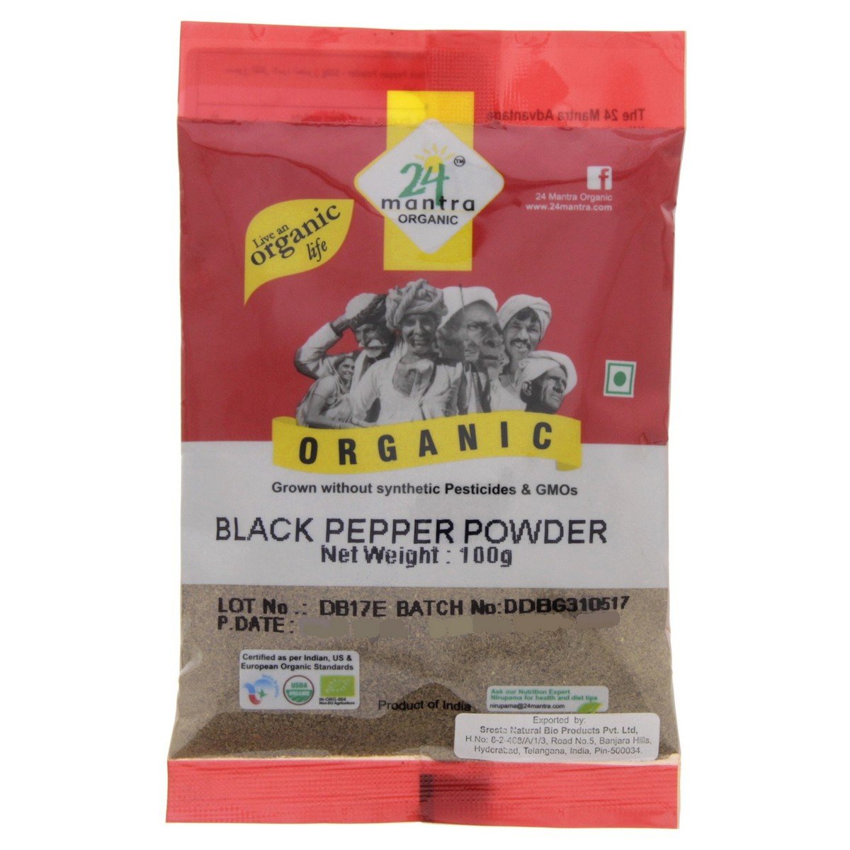 24 Mantra Organic Black Pepper Powder 100 g