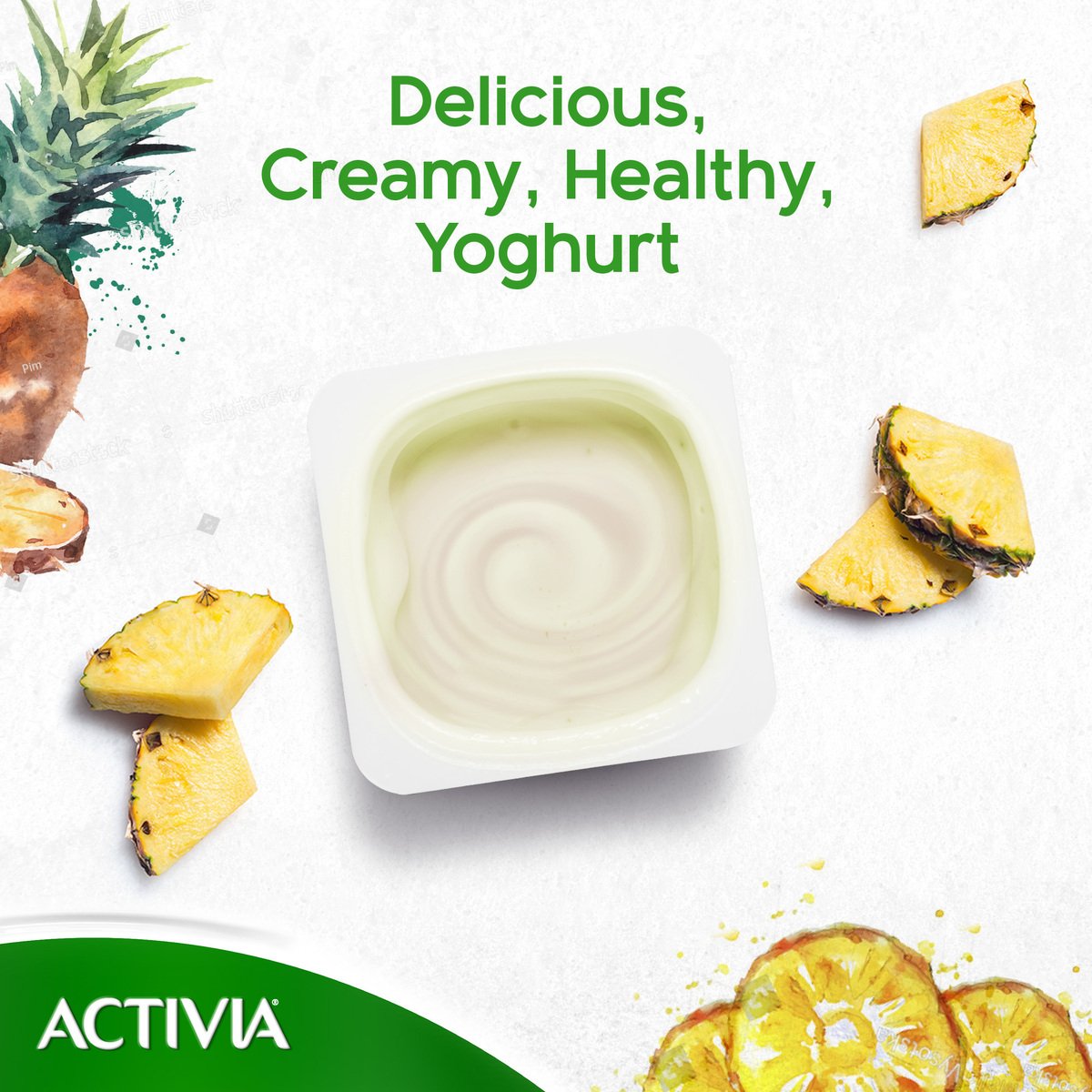Activia Stirred Yoghurt Full Fat Pineapple 120 g