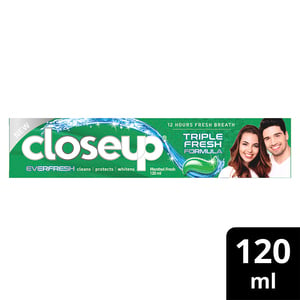 Closeup Triple Fresh Formula Gel Toothpaste Menthol Fresh 120 ml