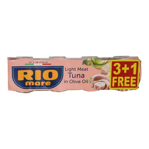 ريو ماري لحم تونة خفيف في زيت زيتون 80 جم 3+1