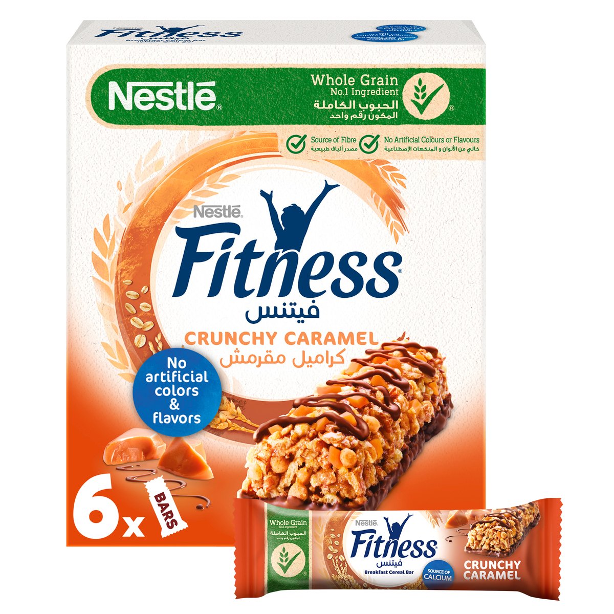 Nestle Fitness Crunchy Caramel Breakfast Cereal Bar 6 x 23.5 g