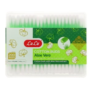 LuLu Aloe Vera Cotton Buds Rectangular Pack 200 pcs