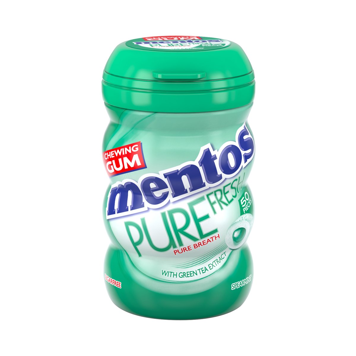 Mentos Pure Fresh Sugar Free Chewing Gum Spearmint Flavour 50 pcs