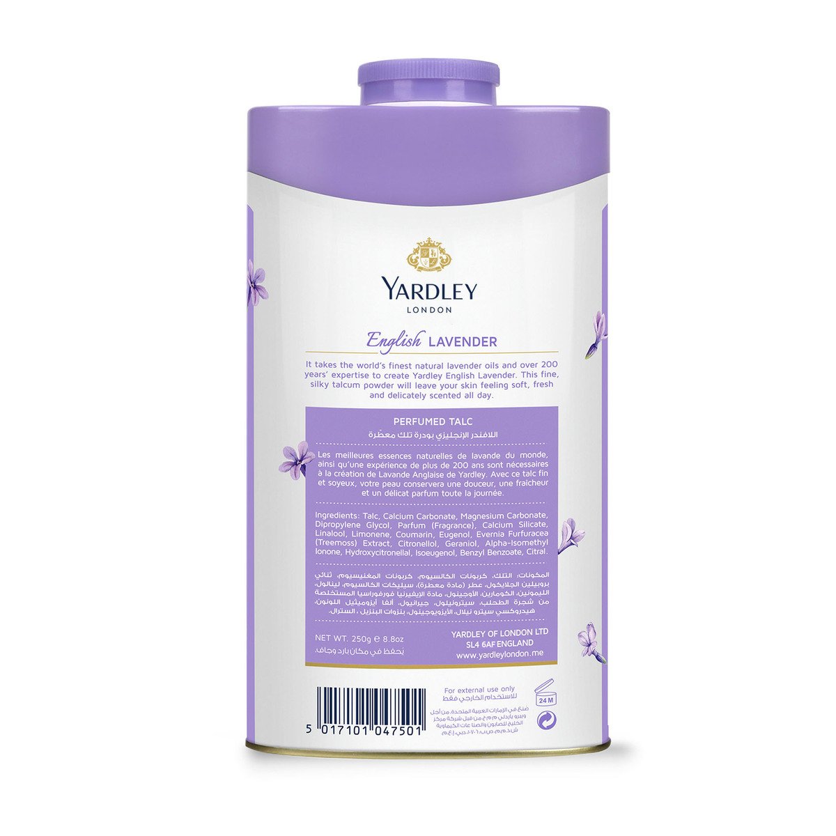 Yardley Perfumed Talc English Lavender 250 g