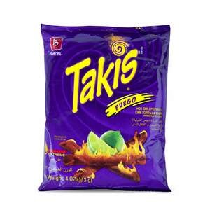 Takis Fuego Hot Chili Pepper & Lime Tortilla Chips 113 g