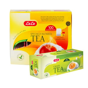 لولو اكياس الشاي 100 حبه + شاي اخضر 25 حبه