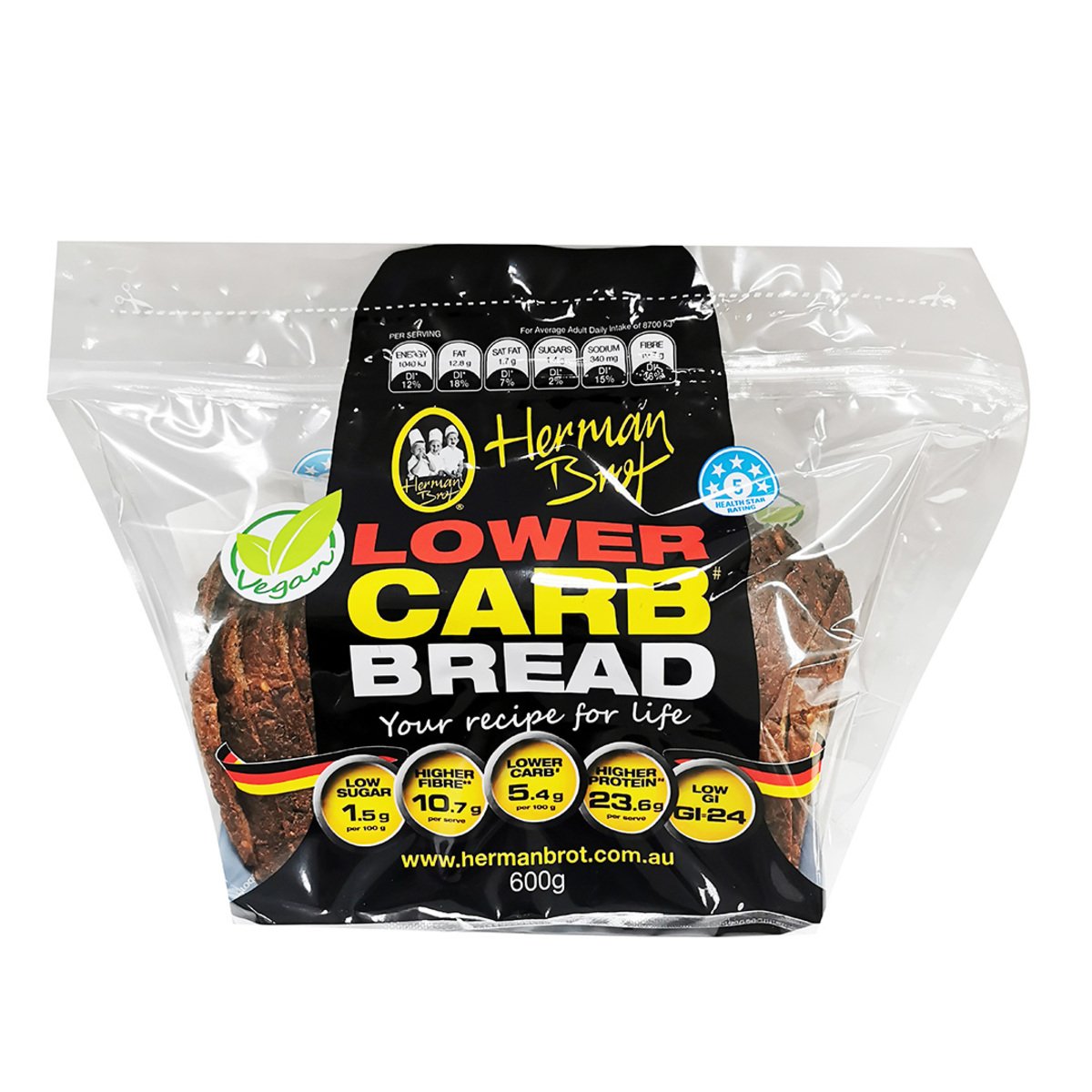 Herman Brot Lower Carb Bread 600 g