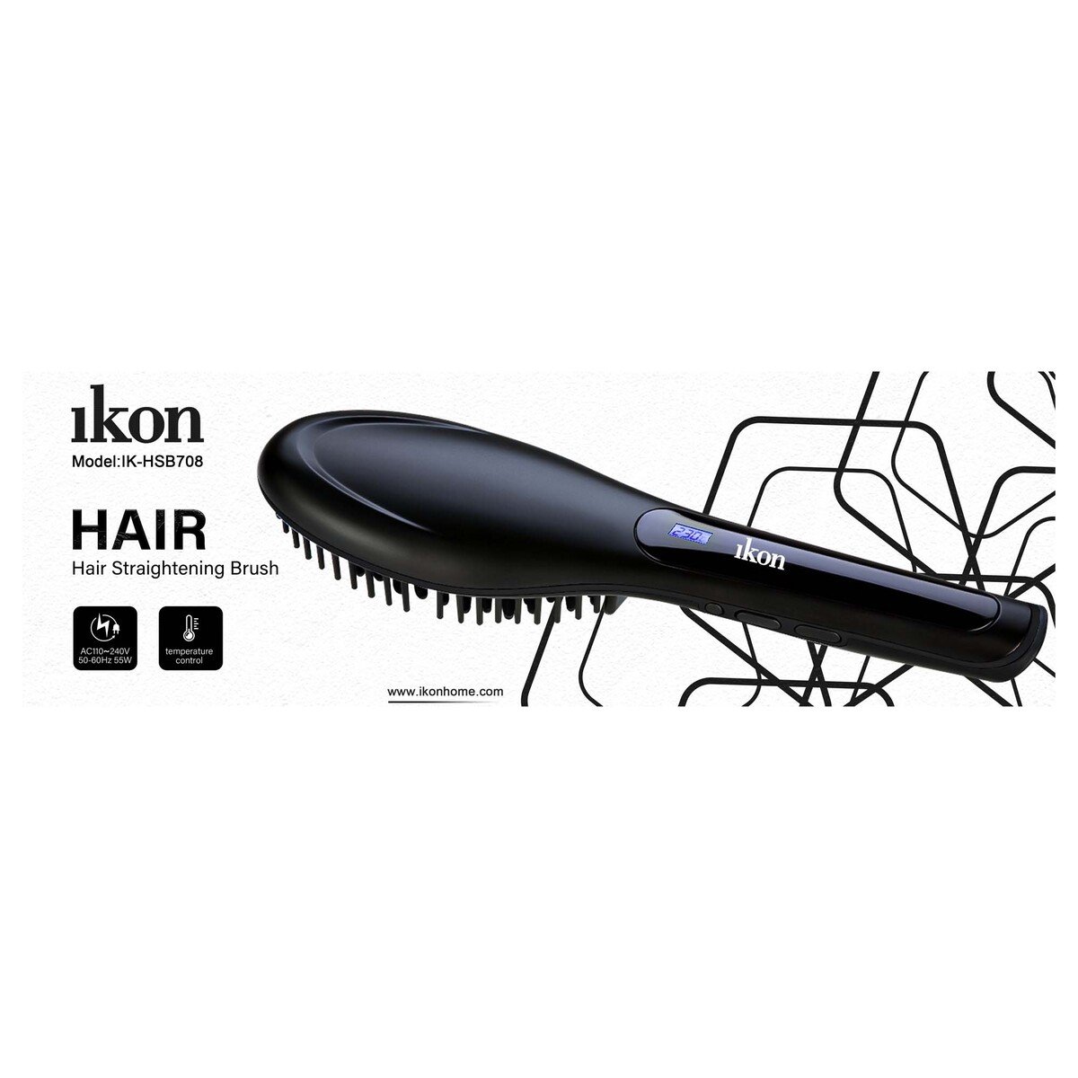 Ikon  Hair Straightener Brush IK-HSB708