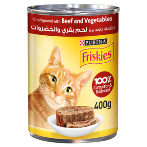 Purina Friskies Wet Cat Food Beef and Vegetables in Chunkpound 400 g
