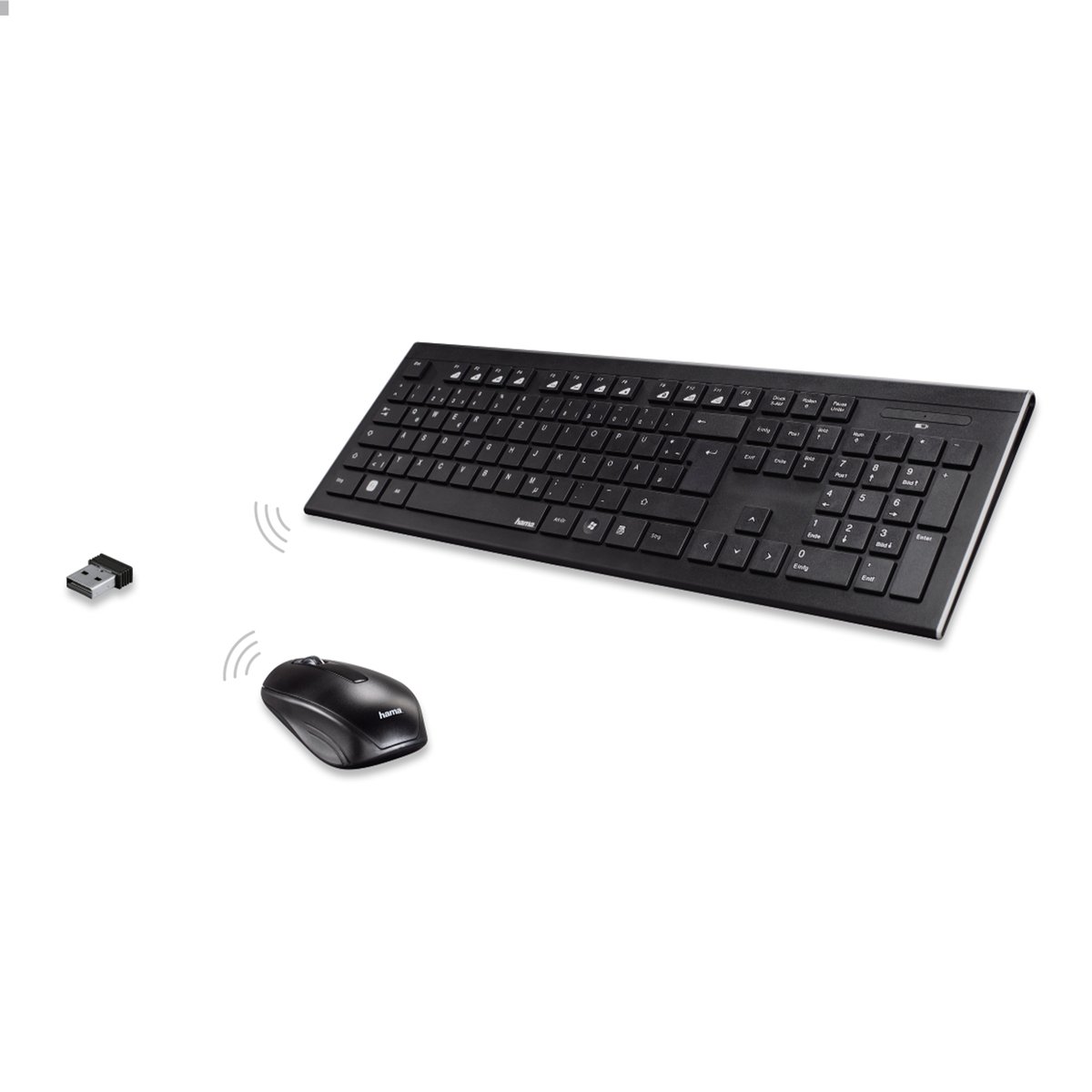 Hama Cortino Wireless QWERTY Keyboard/Mouse Set, D3182664