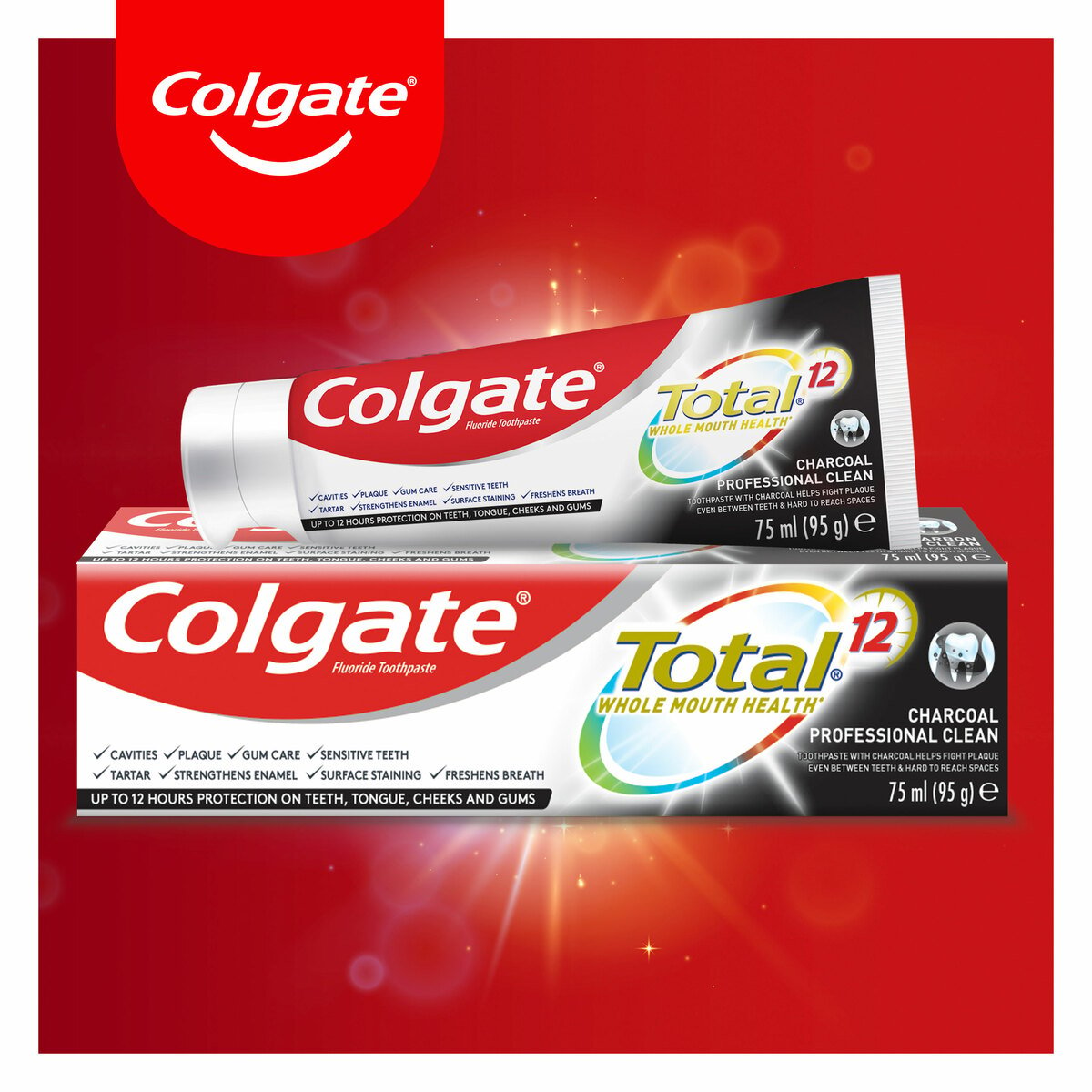 Colgate Total 12 Hour Protection Charcoal Deep Clean Toothpaste 75 ml