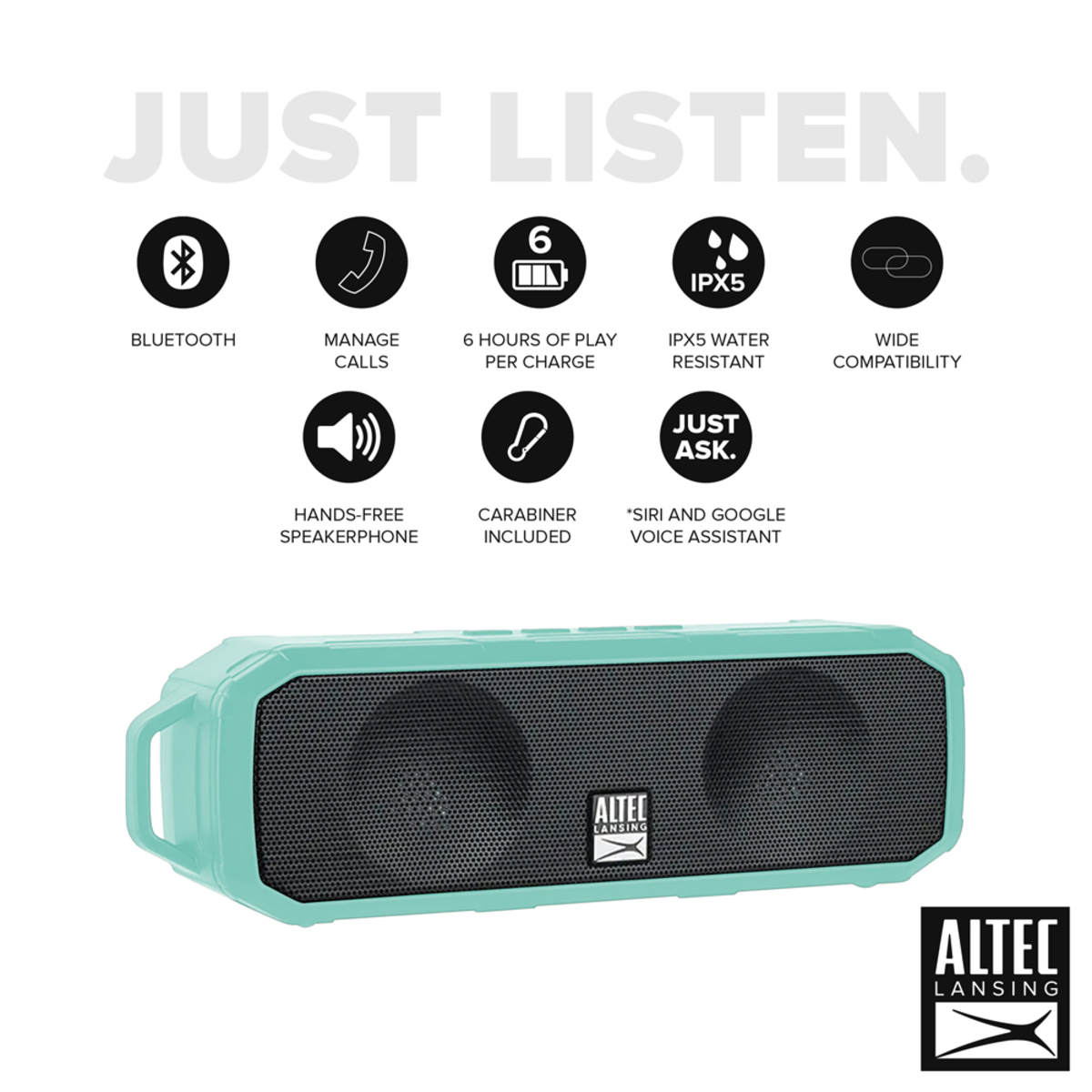 Altec Lansing Fury Wireless Bluetooth Speaker W340N Mint