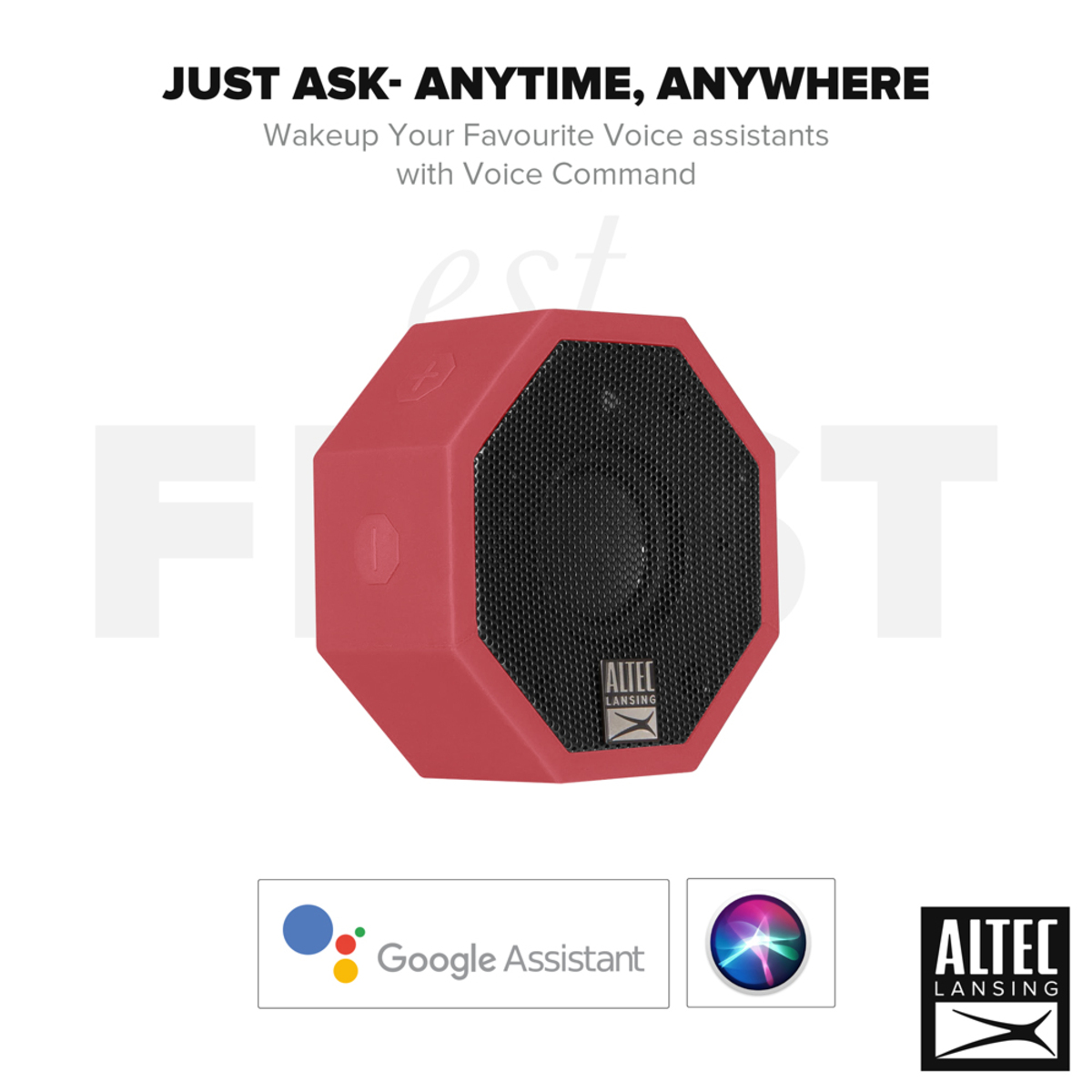 Altec Lansing IMW376 Solo Portable Bluetooth Wireless Speaker Red