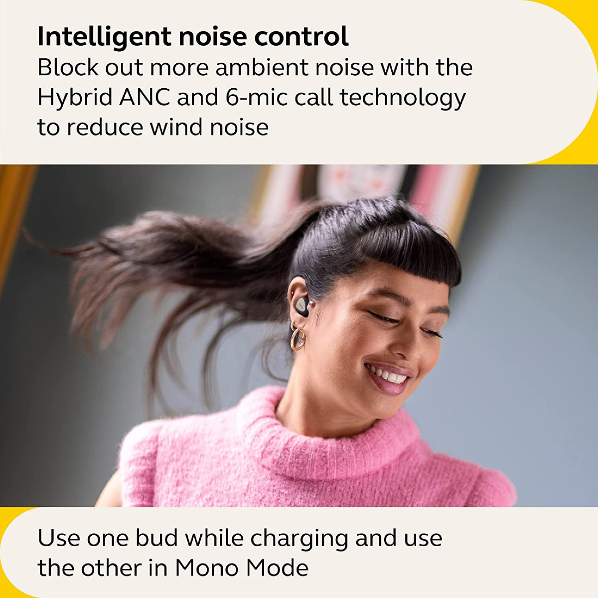 Jabra Elite 5 True Wireless Earbuds With Hybrid Active Noise Cancellation (ANC) And 6-Mic Call Technology, Titanium Black