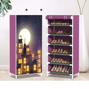 Maple Leaf 3D Fabric Shoe Cabinet 6Layer 1001