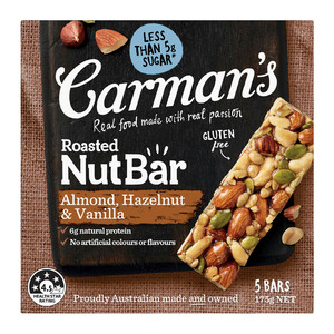 Carmans Almond Hazelnut & Vanilla Nut Bar 5 x 35 g