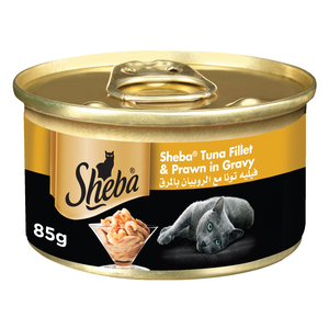 Sheba Tuna Fillet and Prawn in Gravy Cat Food 24 x 85 g