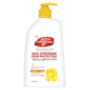 Lifebuoy Antibacterial Hand Wash, Lemon Fresh, for 100% Stronger Germ Protection & 10X Odour Removal, 500ml