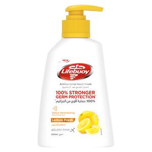 Lifebuoy Antibacterial Hand Wash, Lemon Fresh, For 100% Stronger Germ Protection & 10X Odour Removal, 200ml