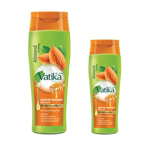 Vatika Naturals Moisture Treatment Shampoo Enriched with Almond & Honey Extracts For Dry & Frizzy Hair With Nourishing Vatika Oils 400 ml + 200 ml