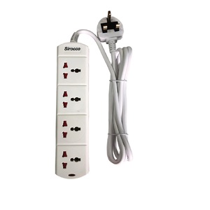Sirocco 4-Way Extention Socket, 2 m, White, UK904S
