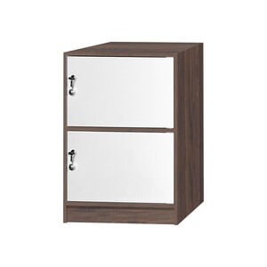 Maple Leaf Wooden Storage Cabinet 2Door With Lock H83.5xW60xD40cm Walnut White