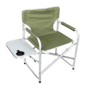 Campmate Aluminium Chair With Side Table, Green/Grey, 80 T