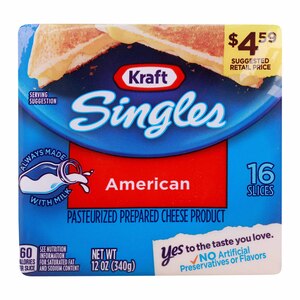 Kraft Singles American Slice, 16 Slices, 340 g