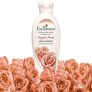Enchanteur Satin Smooth Elegant Musk Lotion with Aloe Vera & Olive Butter, 250 ml