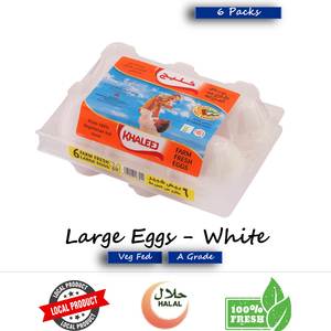 Khaleej White Eggs Large 6 pcs