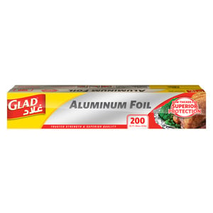 Glad Aluminum Foil Size 30cm x 61.9m 200 sq. ft. 1pc
