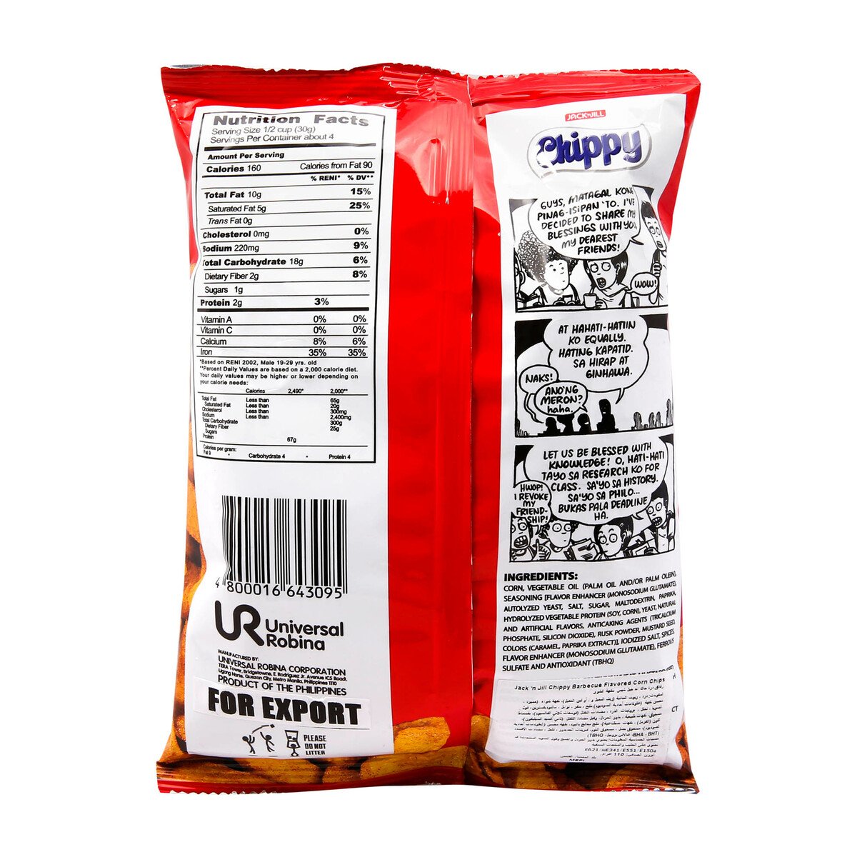 Jack 'n Jill Chippy Barbecue Corn Chips 110 g