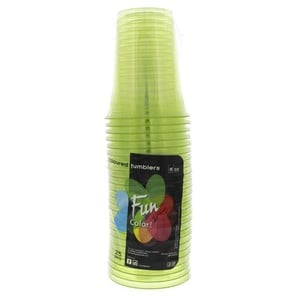 Fun Coloured Plastic Cup Green 8oz 25pcs